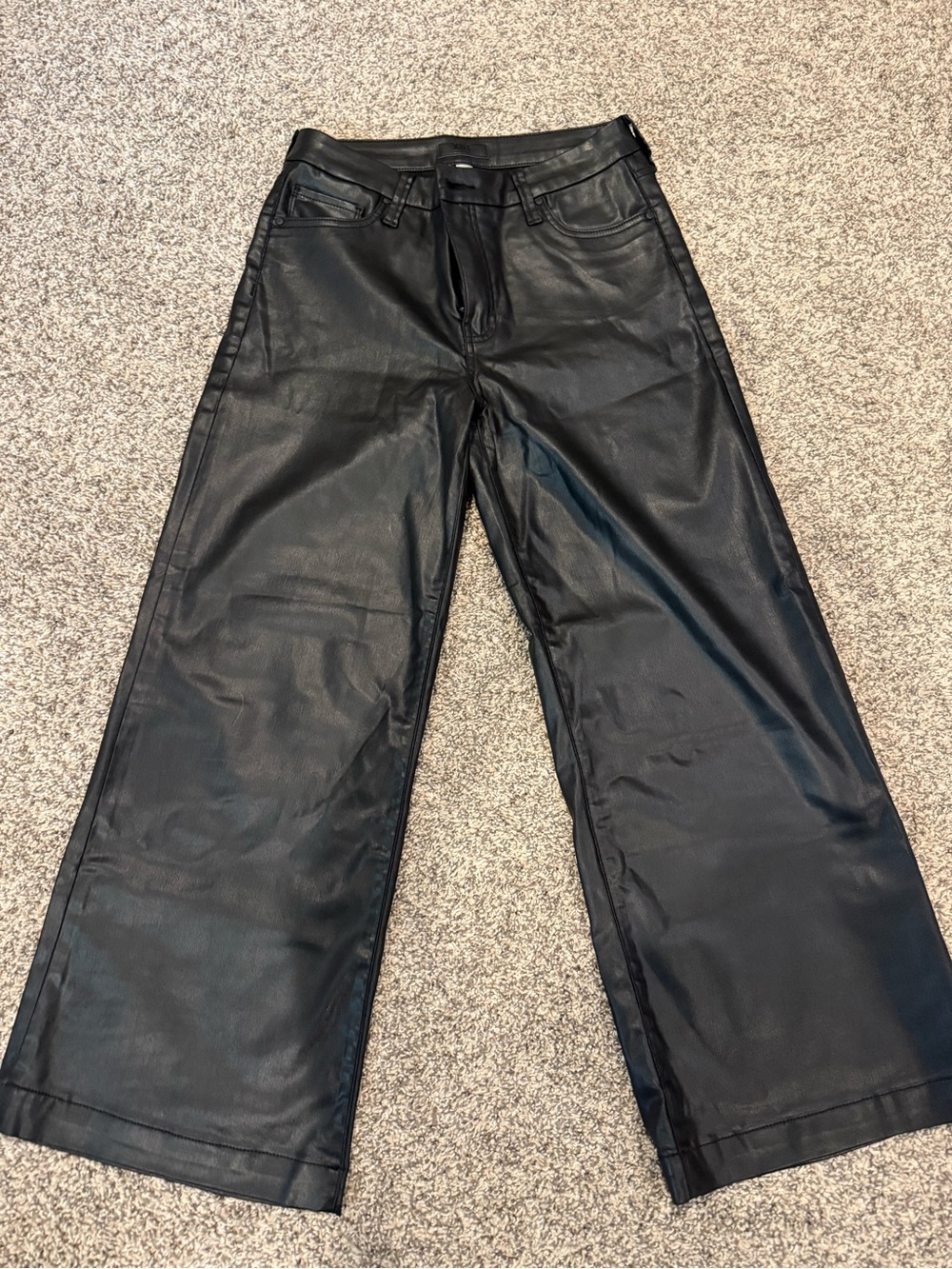 Kut from the Kloth Black Wide-Leg Faux Leather Trousers